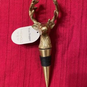 Threshold Metallic Gold Reindeer Wine Stopper